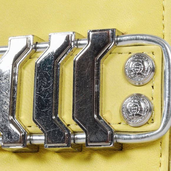 Balmain Paris Yellow Leather Medallion Clutch - Picture 6 of 10